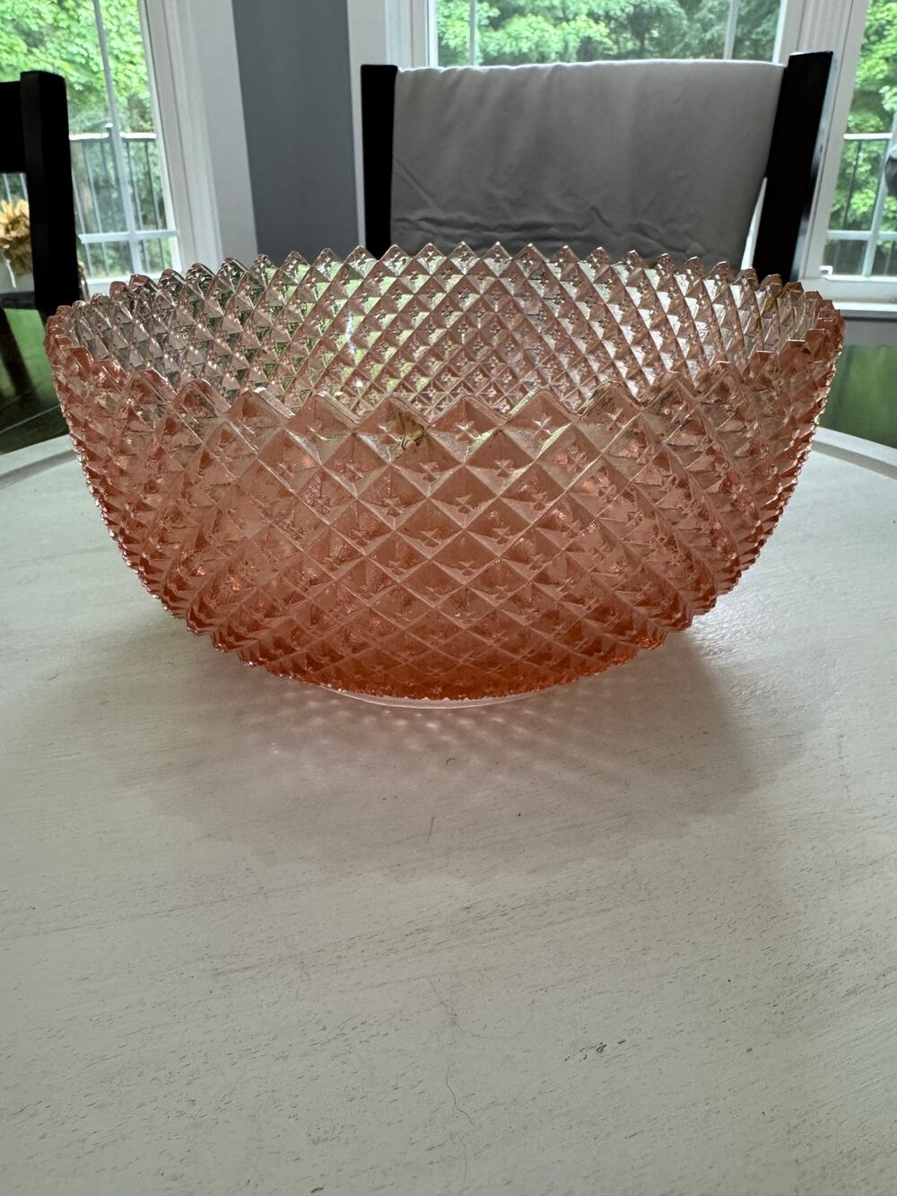 Vtg 1930s Anchor Hocking Miss America Pink Depression Glass Cupped Bowl ~ 8.5"